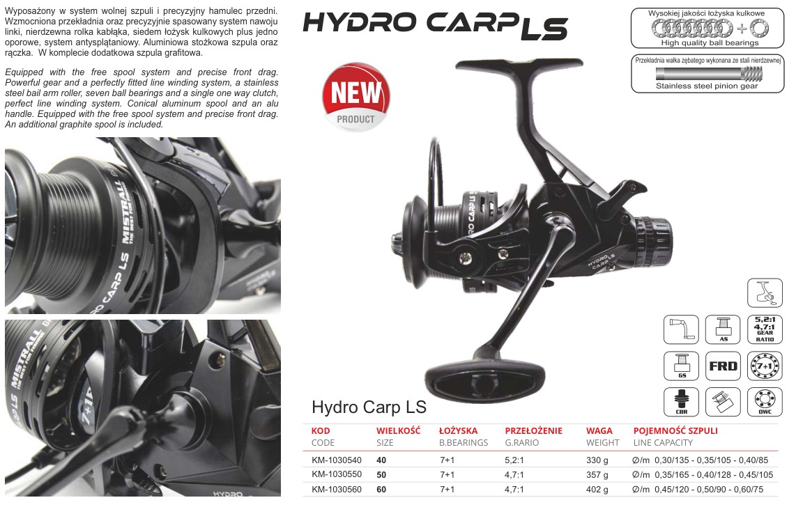ROLA HYDRO CARP LS FRD40 7+1BB MISTRALL 0,30MM/135M